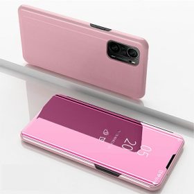   RMPACK Xiaomi Poco F3 / Mi 11i 5G Notesz Tok Mirror - Tükrözödő Áttetsző Fedlap Rózsaszín