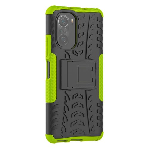 RMPACK Xiaomi Poco F3 / Mi 11i 5G Ütésálló Tok Kitámasztható 2in1 Hybrid Zöld