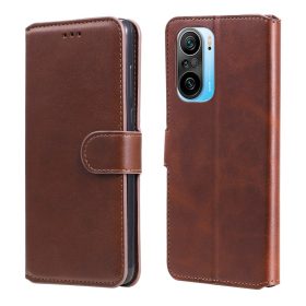  RMPACK Xiaomi Poco F3 / Mi 11i 5G Notesz Tok Business Series Kitámasztható Bankkártyatartóval Barna