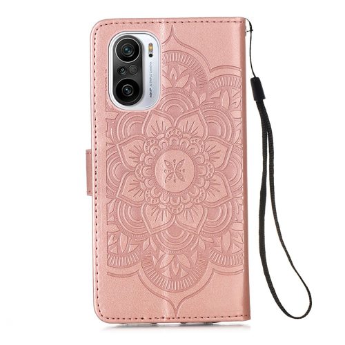 RMPACK Xiaomi Poco F3 / Mi 11i 5G Notesz Tok Dream Catcher - Álomfogó Mintás Kártyartóval- Kitámasztható Rózsaarany