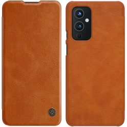   RMPACK OnePlus 9 Nillkin Tok Qin Series Bőrmintázattal Barna