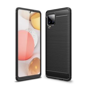   RMPACK Samsung Galaxy A42 5G Szilikon Tok Ütésállókivitel Karbon Mintázattal Fekete