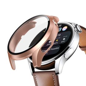   RMPACK Huawei Watch 3 Védőkeret Kijelzővédő + Üvegfólia Tempered Glass 2in1 Rózsaarany