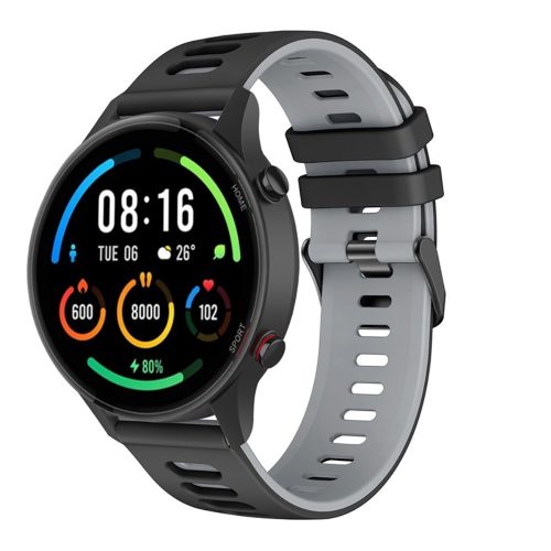 RMPACK Xiaomi Mi Watch Óraszíj Szilikon Pótszíj Sport Style Fekete/Szürke