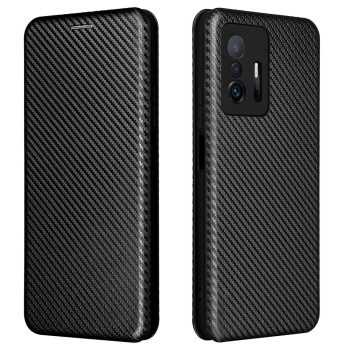 RMPACK Xiaomi 11T / 11T Pro Karbon Mintás Notesz Tok Kitámaszható Fekete   RMPACK Xiaomi 11T / 11T Pro Karbon Mintás Notesz Tok Kitámaszható Fekete