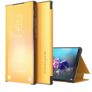 RMPACK Xiaomi 11T / 11T Pro Notesz Tok Carbon Fiber Series Karbon Mintázattal Kitámasztható View Window Sárga   RMPACK Xiaomi 11T / 11T Pro Notesz Tok Carbon Fiber Series Karbon Mintázattal Kitámasztható View Window Sárga