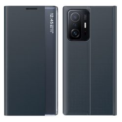   RMPACK Xiaomi 11T / 11T Pro Notesz Tok ELEGANT Style Ablakos View Window Series Kitámasztható Sötétkék