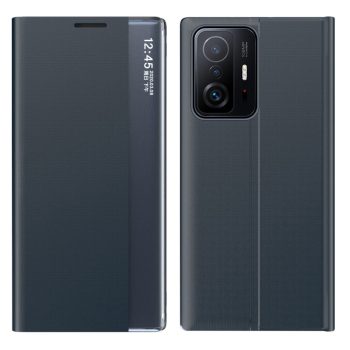 RMPACK Xiaomi 11T / 11T Pro Notesz Tok ELEGANT Style Ablakos View Window Series Kitámasztható Sötétkék   RMPACK Xiaomi 11T / 11T Pro Notesz Tok ELEGANT Style Ablakos View Window Series Kitámasztható Sötétkék