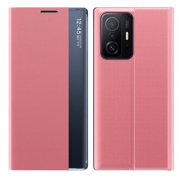 RMPACK Xiaomi 11T / 11T Pro Notesz Tok ELEGANT Style Ablakos View Window Series Kitámasztható Rózsaszín   RMPACK Xiaomi 11T / 11T Pro Notesz Tok ELEGANT Style Ablakos View Window Series Kitámasztható Rózsaszín