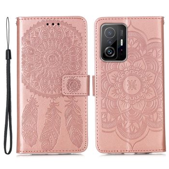 RMPACK Xiaomi 11T / 11T Pro Notesz Tok Dream Catcher - Álomfogó Mintás Kártyartóval- Kitámasztható Rózsaarany   RMPACK Xiaomi 11T / 11T Pro Notesz Tok Dream Catcher - Álomfogó Mintás Kártyartóval- Kitámasztható Rózsaarany