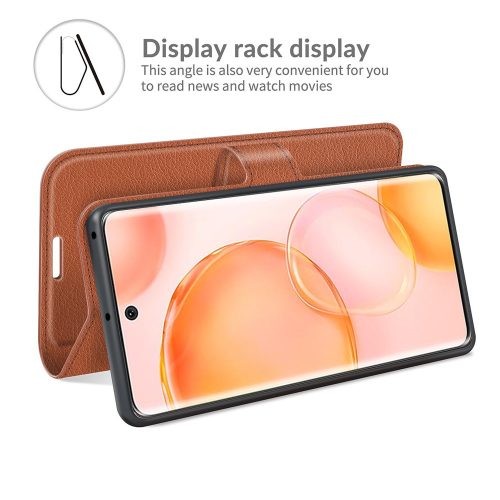 RMPACK Honor 50 / Huawei Nova 9 Notesz Tok Business Series Kitámasztható Bankkártyatartóval Barna