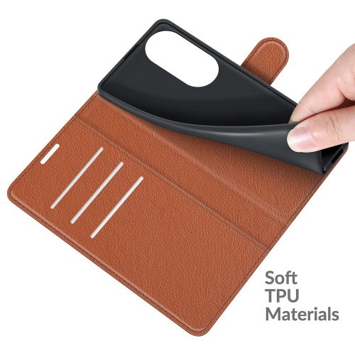 RMPACK Honor 50 / Huawei Nova 9 Notesz Tok Business Series Kitámasztható Bankkártyatartóval Barna