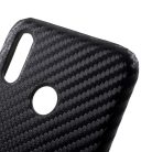 Huawei P20 Lite Műanyag Mintás Tok Karbon Mintázattal Fekete