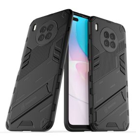   RMPACK Honor 50 Lite / Huawei Nova 8i Tok Ütésállókivitel Kitámasztható PC + TPU 2in1 Anti-Drop Series Kameralencse védelemmel Fekete