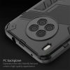 RMPACK Honor 50 Lite / Huawei Nova 8i Tok Ütésállókivitel Kitámasztható PC + TPU 2in1 Anti-Drop Series Kameralencse védelemmel Fekete