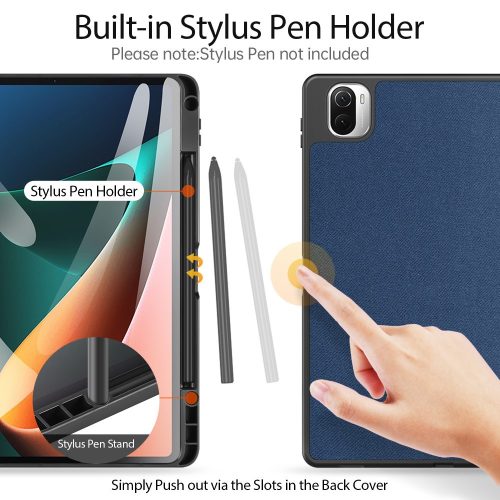 RMPACK Xiaomi Pad 5 / Pad 5 Pro Notesz Tok DUX DUCIS Domo Series Kitámasztható 2in1 PU+TPU SmartCover Kék