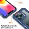iPhone 13 6.1' Tok 2in1 Hybrid Szilikon-Műanyag Karbonmintázattal Fekete