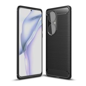   RMPACK Huawei P50 Pro Szilikon Tok Ütésállókivitel Karbon Mintázattal Fekete