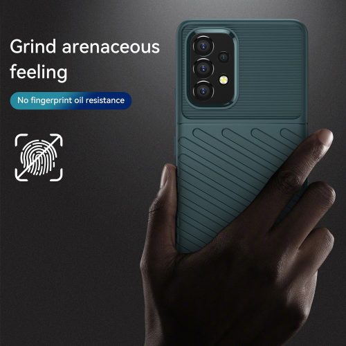 RMPACK Samsung Galaxy A53 5G Szilikon Tok Twill Ütésálló Thunder Series Kivitel Zöld