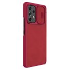 RMPACK Samsung Galaxy A53 5G Notesz Tok Qin Series Lencsevédővel Kártyatartóval Piros