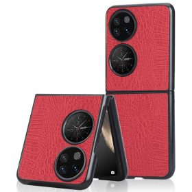   RMPACK Huawei P50 Pocket Tok Croco Bőrmintázattal Premium Style Piros