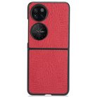 RMPACK Huawei P50 Pocket Tok Croco Bőrmintázattal Premium Style Piros