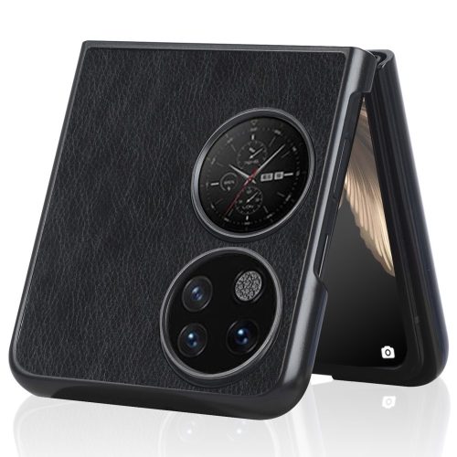 RMPACK Huawei P50 Pocket Tok Business Series Elegant Bőrmintázattal Fekete