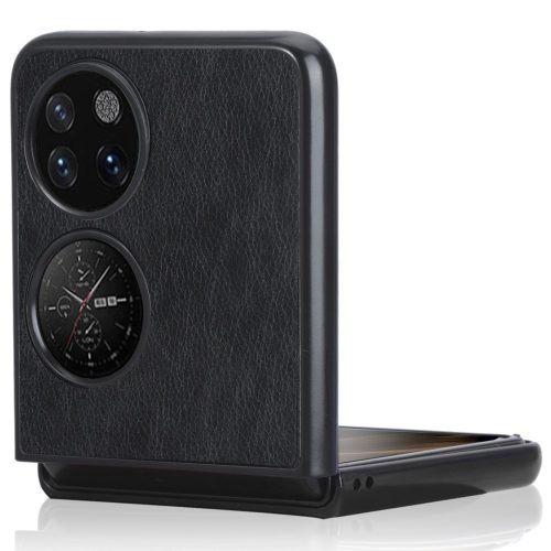 RMPACK Huawei P50 Pocket Tok Business Series Elegant Bőrmintázattal Fekete