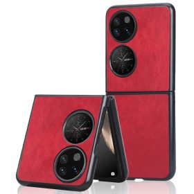   RMPACK Huawei P50 Pocket Tok Business Series Elegant Bőrmintázattal Piros