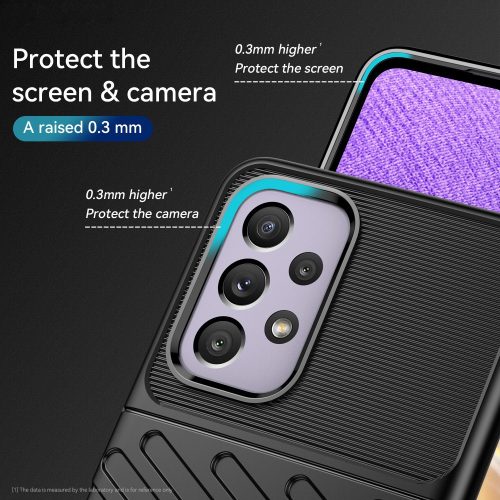 RMPACK Samsung Galaxy A33 5G Szilikon Tok Twill Ütésálló Thunder Series Kivitel Fekete
