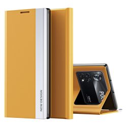   RMPACK Xiaomi Poco X4 Pro 5G Notesz Tok New Design Series Kitámasztható Mágneses Sárga