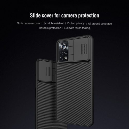 RMPACK Xiaomi Poco X4 Pro 5G Nillkin Tok Camshield Pro Ütésállókivitel Kameravédelemmel Fekete