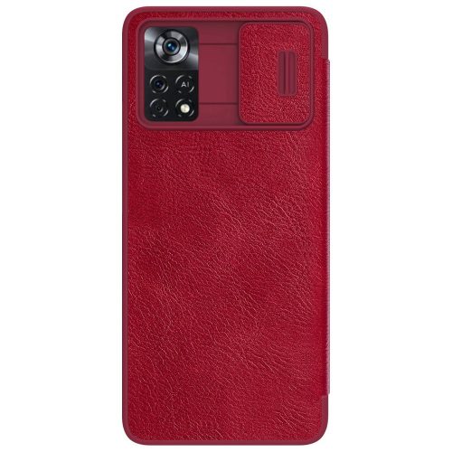 RMPACK Xiaomi Poco X4 Pro 5G Nillkin Bőrtok Notesz Kártyatartóval - Kitámasztható Premium Piros