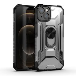   iPhone 13 6.1' Rugged Shield Armor Tok Ütésállókivitel 2in1 Hybrid Kitámasztható Fekete