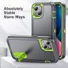 iPhone 13 6.1' Ütésálló Defender Tok Military TPU+PC Military Series Szürke/Zöld