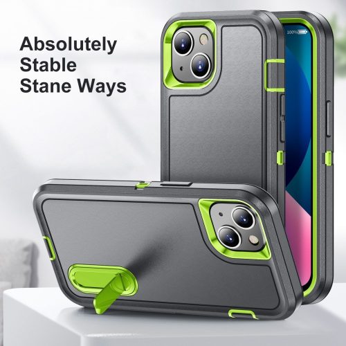 iPhone 13 6.1' Ütésálló Defender Tok Military TPU+PC Military Series Szürke/Zöld
