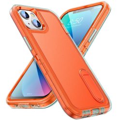   iPhone 13 6.1' Ütésálló Defender Tok Military TPU+PC Military Series Áttetsző/Narancssárga