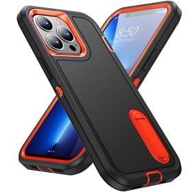   iPhone 13 Pro 6.1' Ütésálló Defender Tok Military TPU+PC Military Series Fekete/Narancssárga