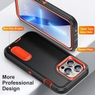 iPhone 13 Pro 6.1' Ütésálló Defender Tok Military TPU+PC Military Series Fekete/Narancssárga