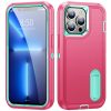 iPhone 13 Pro 6.1' Ütésálló Defender Tok Military TPU+PC Military Series Pink/Cián