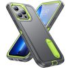 iPhone 13 Pro 6.1' Ütésálló Defender Tok Military TPU+PC Military Series Szürke/Zöld