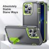 iPhone 13 Pro 6.1' Ütésálló Defender Tok Military TPU+PC Military Series Szürke/Zöld