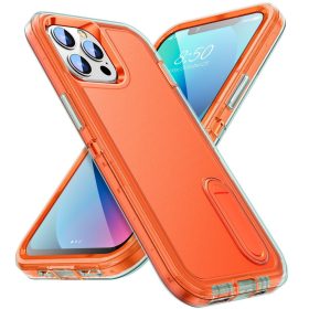   iPhone 13 Pro 6.1' Ütésálló Defender Tok Military TPU+PC Military Series Narancssárga/Áttetsző
