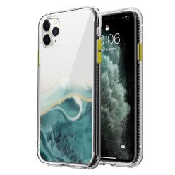   iPhone 12 / iPhone 12 Pro Tok Szilikon Mintás Marble Series Akril A04