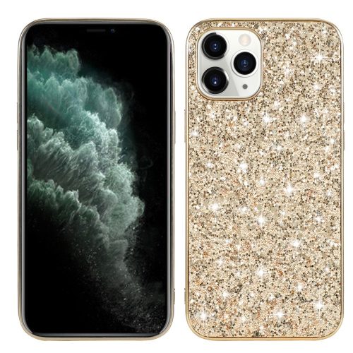 iPhone 12 / iPhone 12 Pro Szilikon Tok Csillámló Glitteres Arany