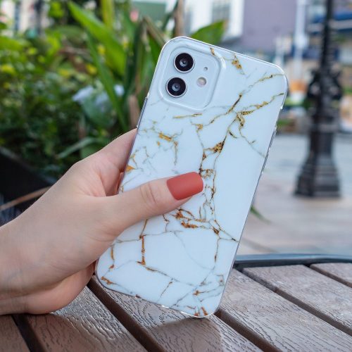 iPhone 12 / iPhone 12 Pro Szilikon Tok Mintás Marble Style Mintázattal B02