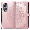 RMPACK Honor 70 5G Tok Notesz Tok Mintás Mandala Style Kitámasztható Bankkártyatartóval Rózsaarany