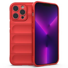  iPhone 14 Pro Szilikon Tok Rugged Shield Ütésállókivitel 2in1 Drop-Proof Series Piros