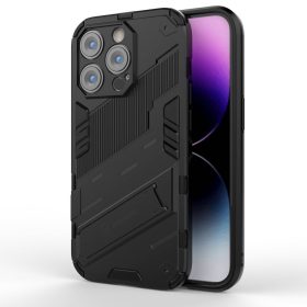   iPhone 14 Pro Tok Ütésállókivitel Kitámasztható 2in1 Armor Hybrid Fekete