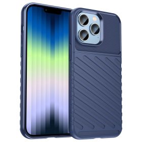   iPhone 14 Pro Szilikon Tok 2in1 Hybrid Thunder Twill Csúszásgátlókivitel Kék